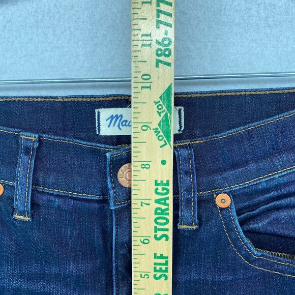 MADEWELL Jeans Womens 27 Skinny Skinny Ankle Frayed Dark Washed Denim Blue - Picture 12 of 15